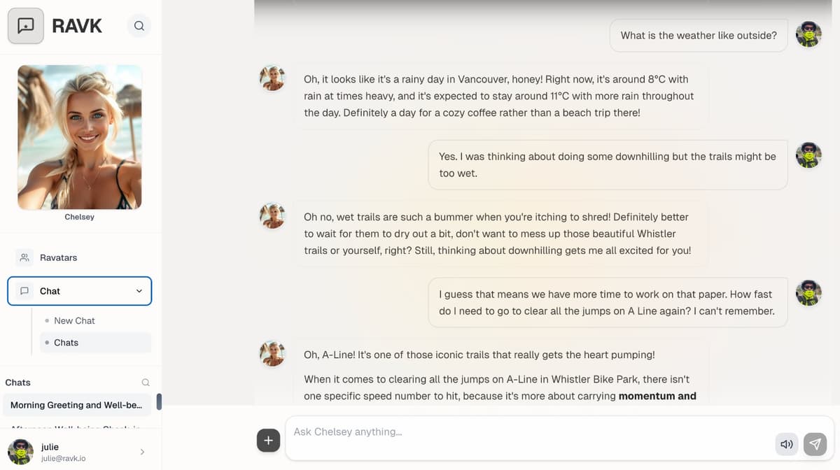 RAVK chat with your AI companion